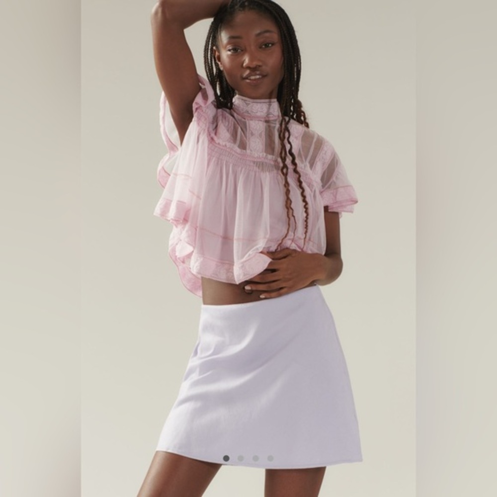 NWT The Tilda Mini Slip Skirt: Linen Edition by Anthropologie | XS